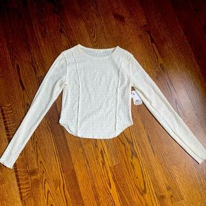 Nordstrom White eyelet long sleeve corset style top